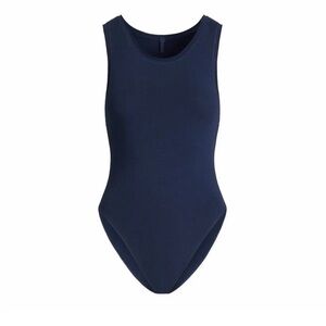 SKIMS COTTON JERSEY BODYSUIT IN NAVY | SIZE XS